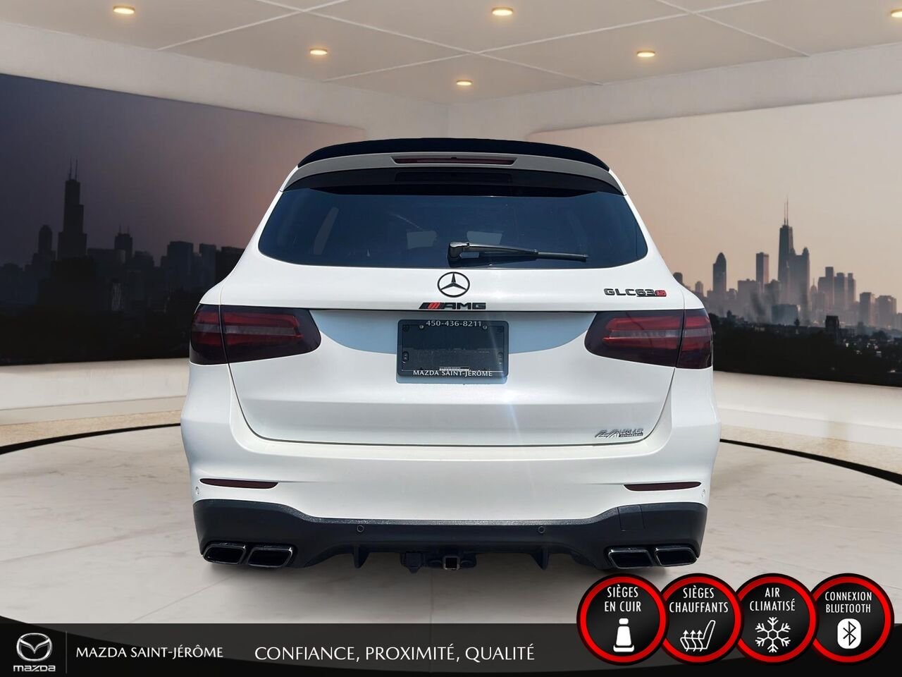 Mercedes-Benz GLC GLC 63 S AMG | CUIR ROUGE | TOIT PANORAMIQUE | 2019 Blanc Saint-Jérôme - photo #6