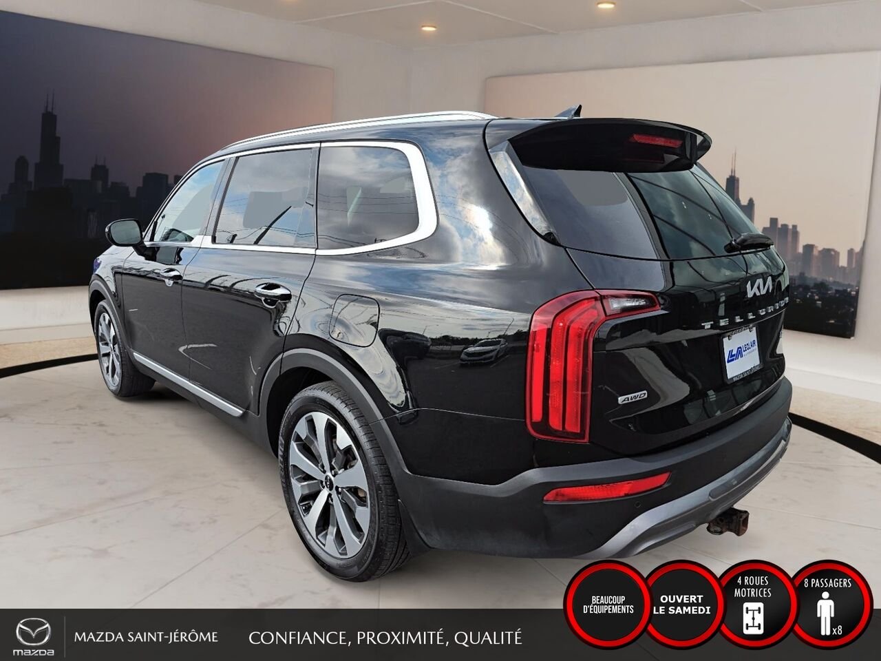 Kia Telluride SX | CUIR BRUN | 8 PASSAGERS | TOIT OUVRANT | 2022 Noir Saint-Jérôme - photo #8