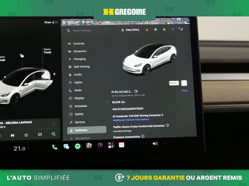 Tesla Model 3 822660 | Standard Range Plus AUTO AC CUIR TOIT NAV MAGS CAM 2021 Blanc Laval - photo #22