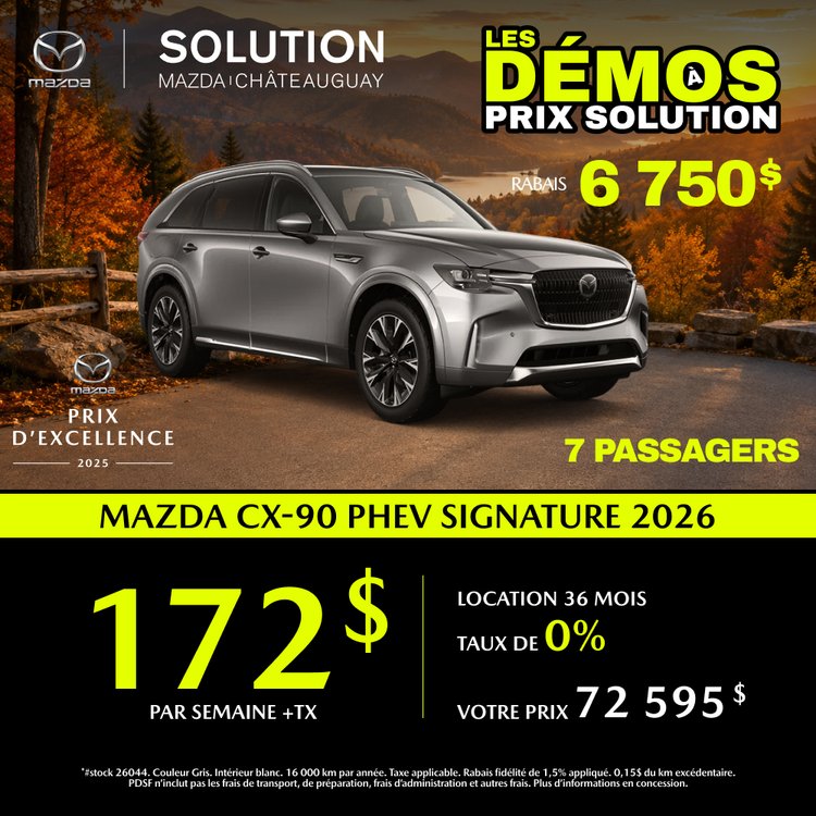 Solution mazda promo octobre CX 90 PHEV Signature 2026 FR