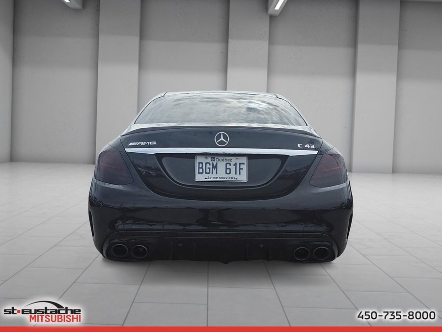 Mercedes-Benz Classe-C C 43 AMG berline 4MATIC-CUIR-TOIT PANO-SIÈGES ET VOLANT CHAUFFANT 2020 Noir