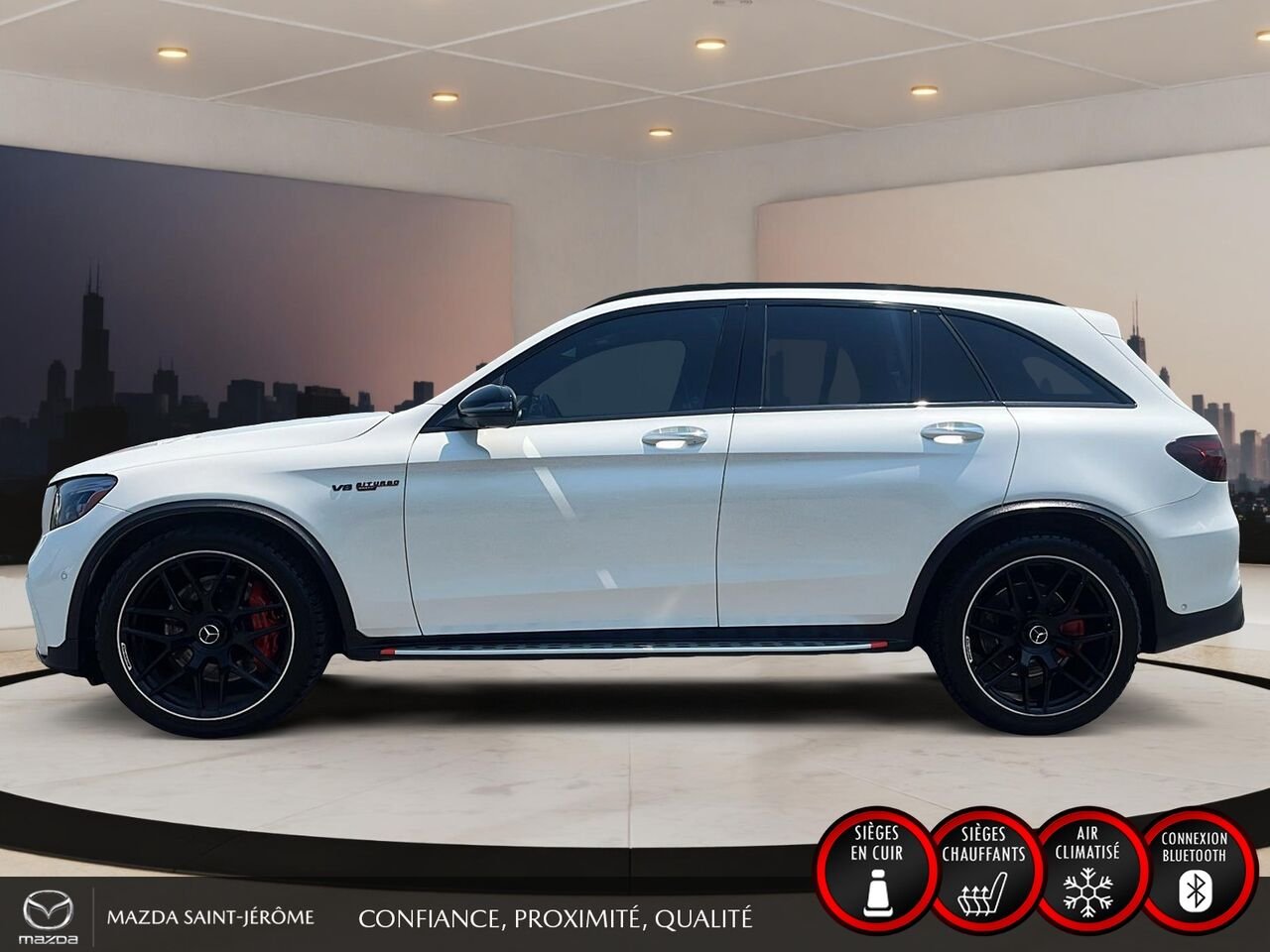 Mercedes-Benz GLC GLC 63 S AMG | CUIR ROUGE | TOIT PANORAMIQUE | 2019 Blanc Saint-Jérôme - photo #10