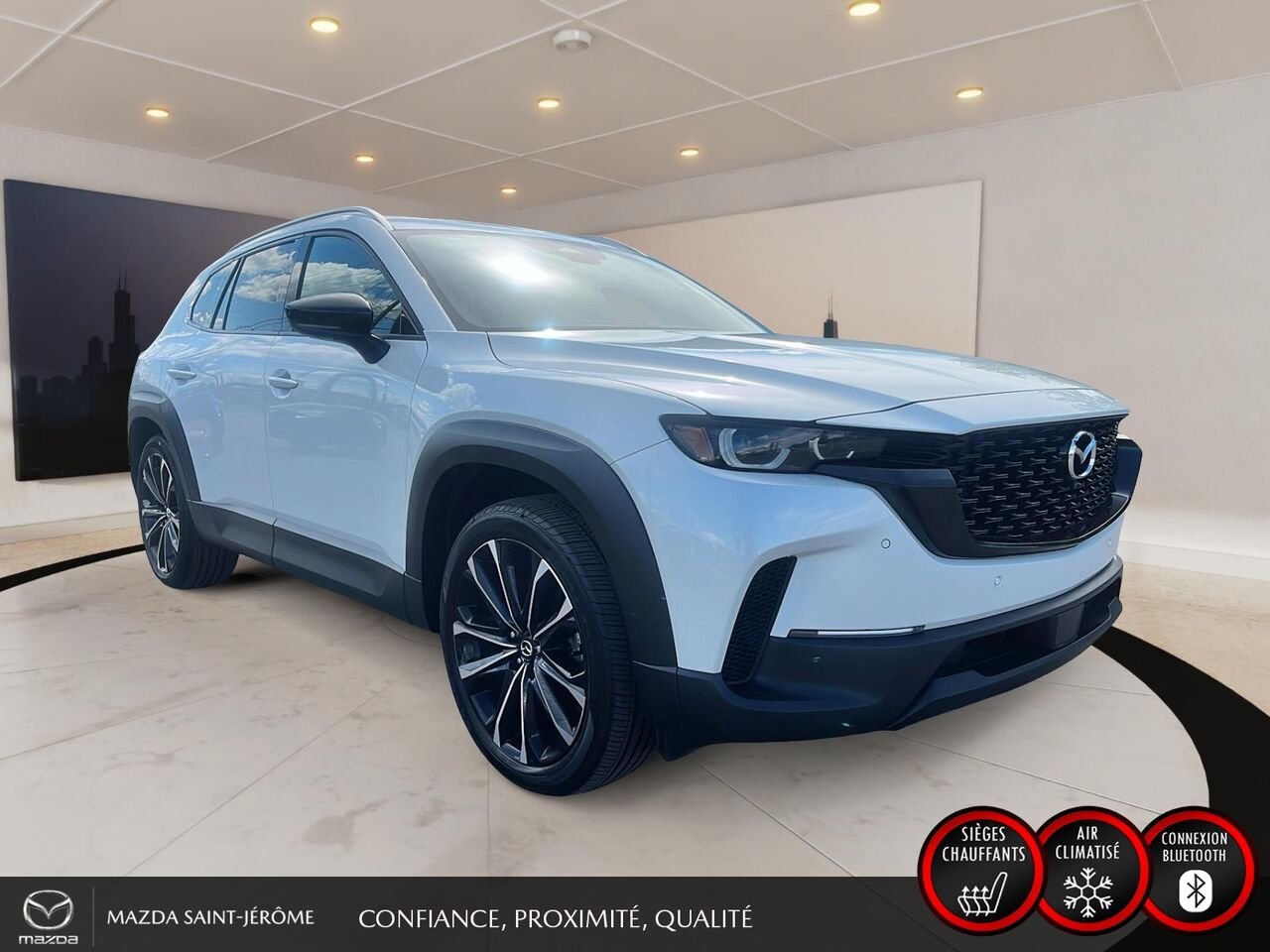 2025 Mazda CX-50 GT | TOIT PANORAMIQUE | CUIR BRUN | AWD | White Saint-Jérôme - photo #3
