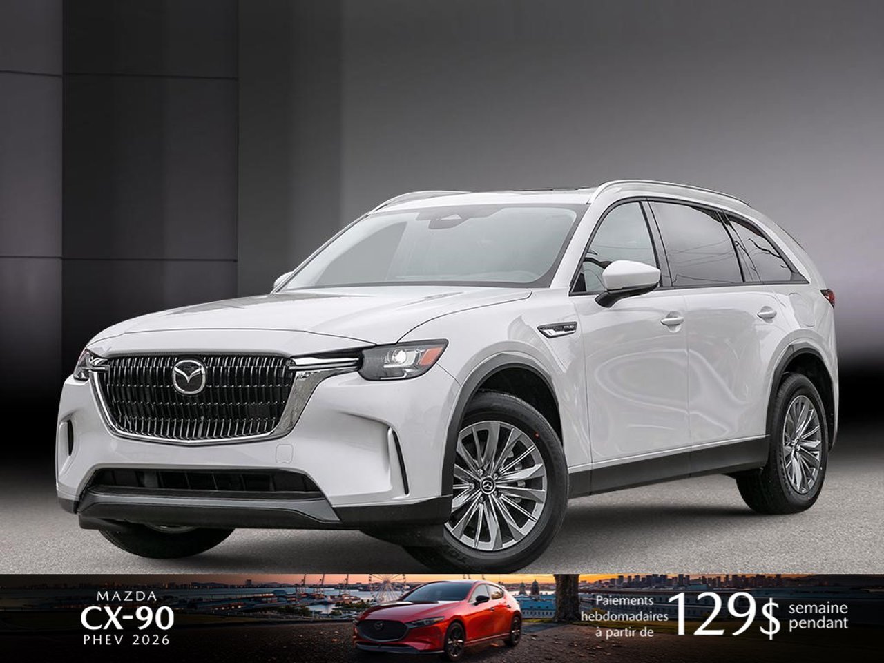 Mazda CX-90 hybride rechargeable JM3KKCHA5T1399561 2026 Blanc rhodium métallisé Mirabel - photo #0