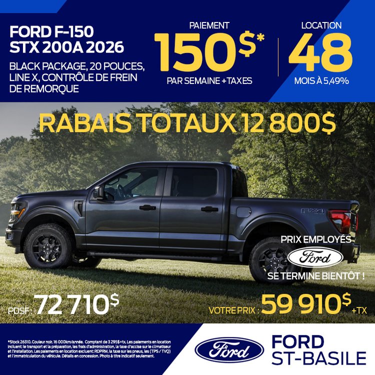 Ford st basile promo septembre F 150 STX 2026 FR