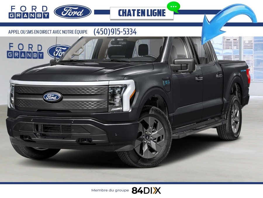 Ford F-150 Lightning Flash cabine SuperCrew 4RM caisse de 5,5 pi 2025 Noir agate métallisé