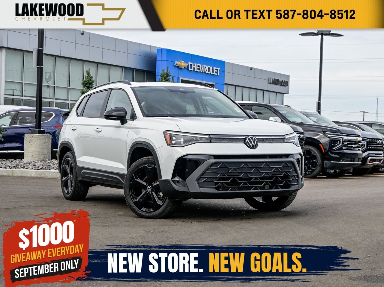 2026 Volkswagen Taos Comfortline Black Edition 4MOTION White Sherwood Park - photo #0