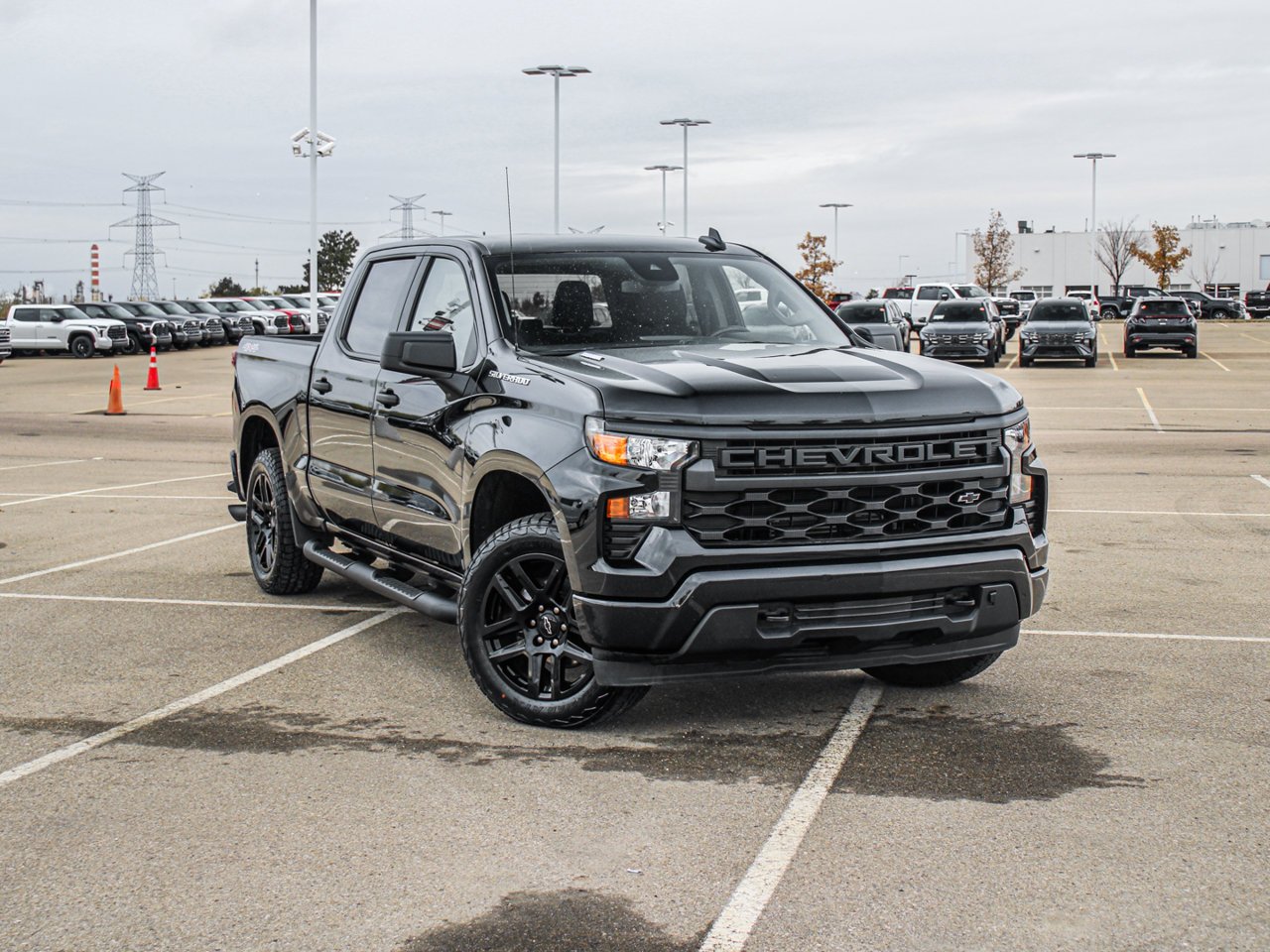 2025 Chevrolet Silverado 1500 4WD Crew Cab 147 Custom Black Sherwood Park - photo #1