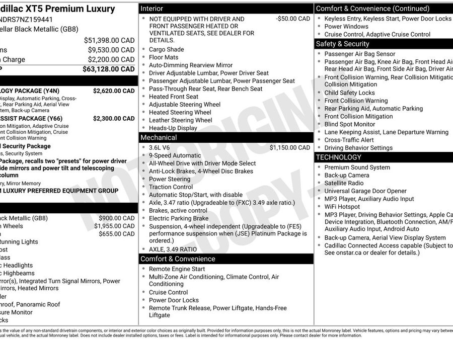 Cadillac XT5 2022 2022 Noir