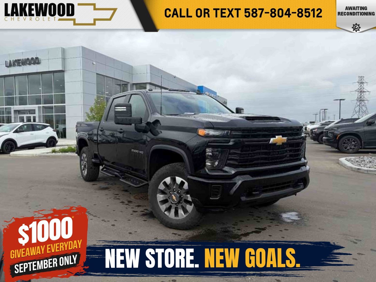 2025 Chevrolet Silverado 2500HD 4WD Crew Cab 159 Custom Black Sherwood Park - photo #0