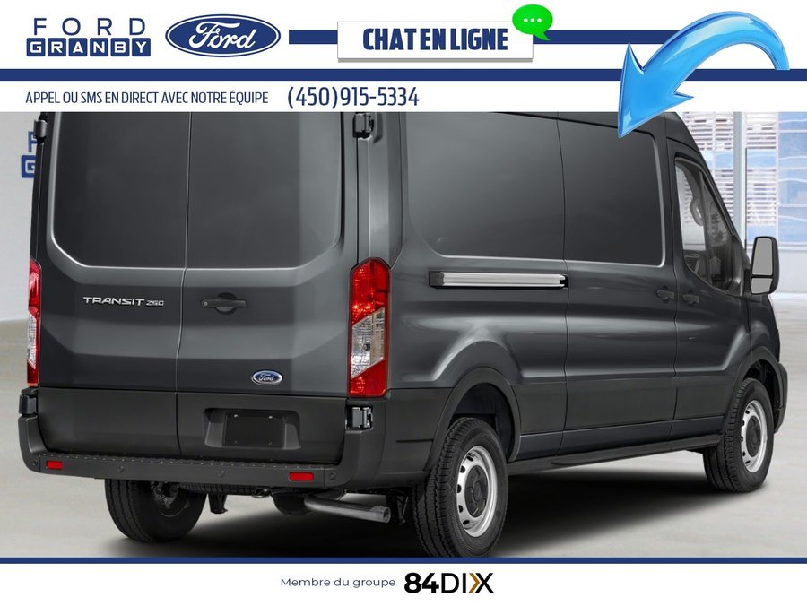 Ford Transit fourgon utilitaire T-250 PA toit moyen 148 po PNBV de 9 070 lb 2025 Gris carbonisé métallisé
