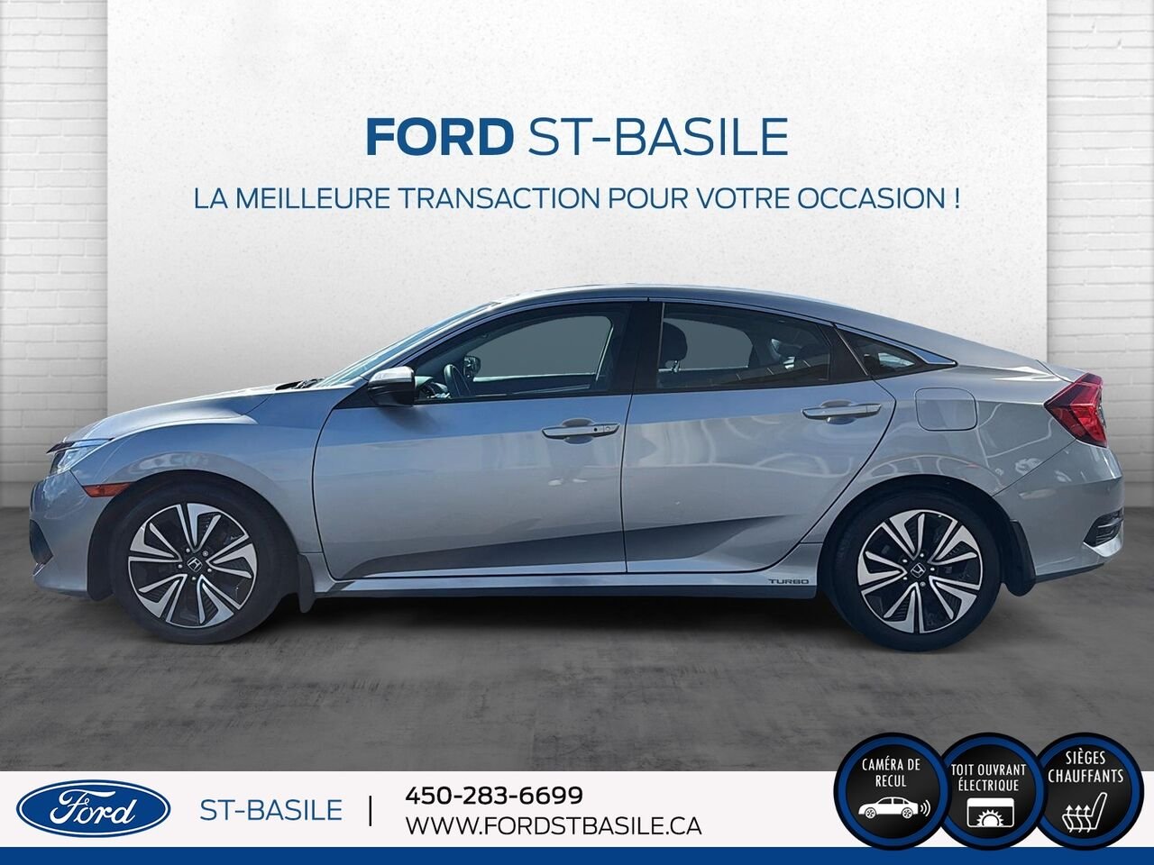 HONDA CIVIC 2018 Argent Saint-Basile-le-Grand - photo #2