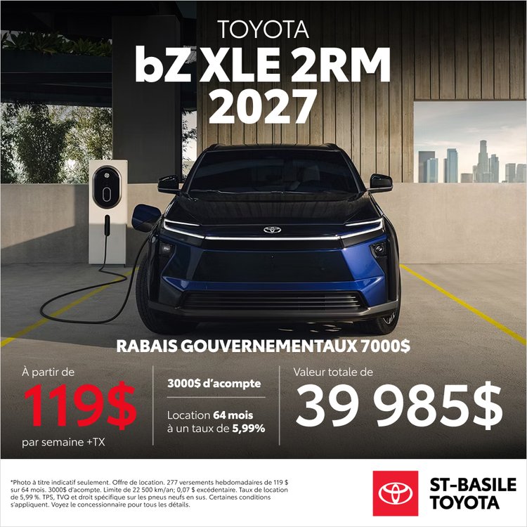 St Basile Toyota promo octobre bz 2027 FR