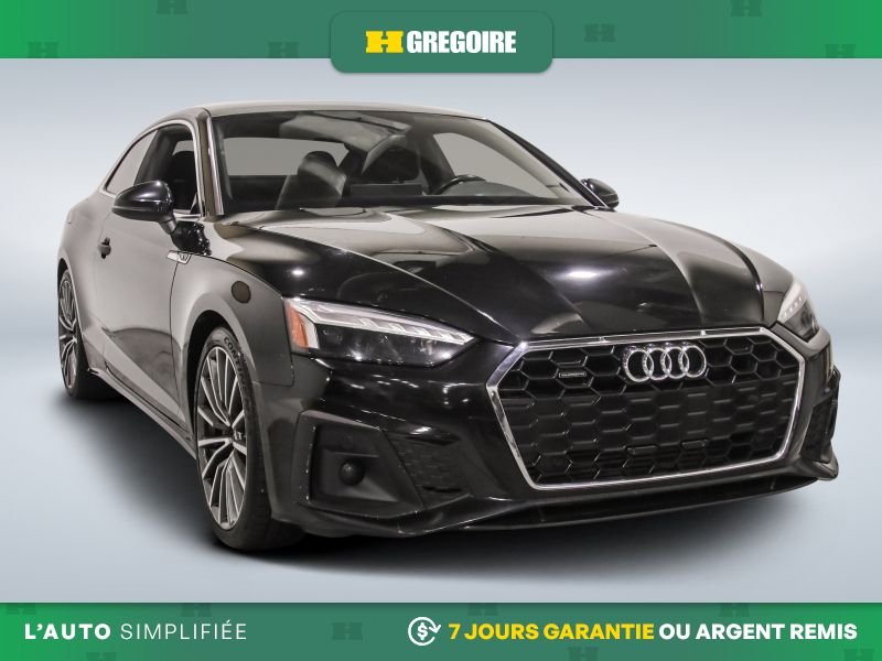 2022 Audi A5 Progressiv AWD AUTO A/C CUIR TOIT NAV MAGS CAM REC Black