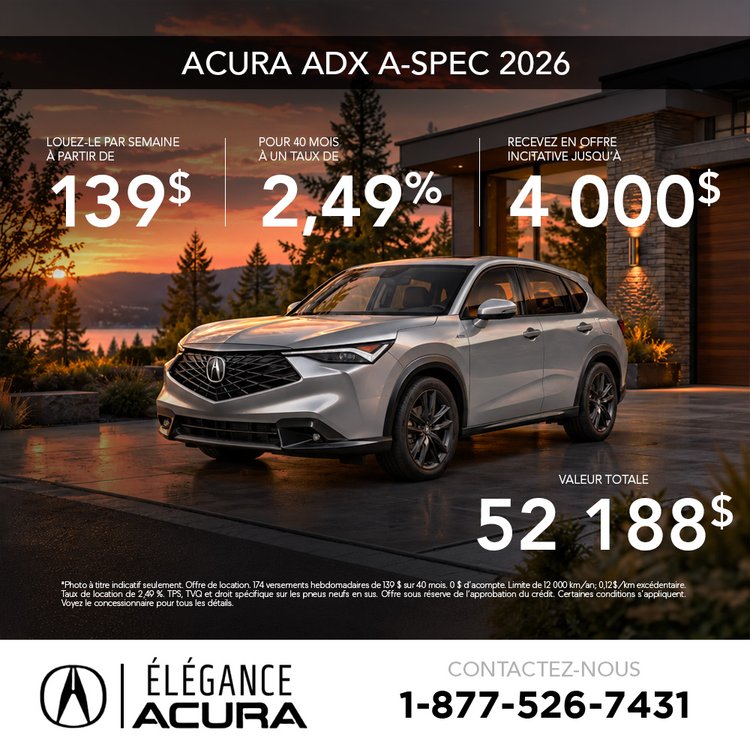 Elegance acura promo octobre ADX 2026 FR v2