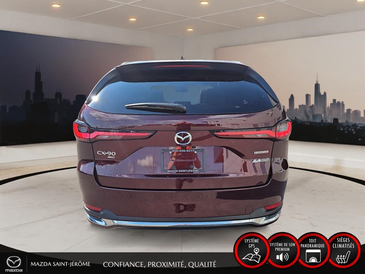 Mazda CX-90 hybride léger 2025 Rouge Saint-Jérôme - photo #6