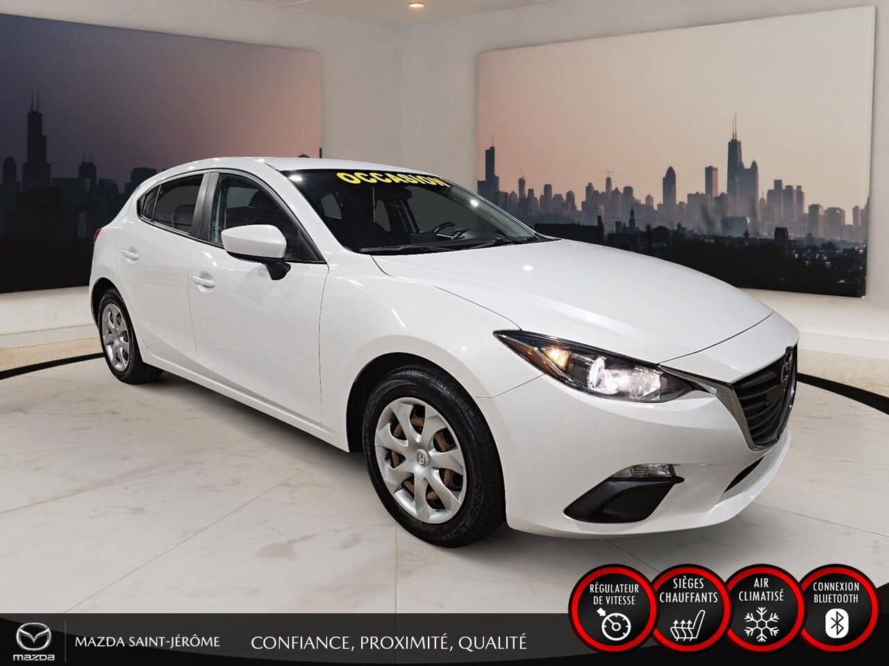 Mazda Mazda3 Sport GX | JAMAIS ACCIDENTÉ | A/C 2016 Blanc Saint-Jérôme - photo #3