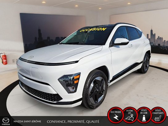 2025 Hyundai Kona Electric Preferred avec ensemble Trend | CUIR | TOIT OUVRANT | MAGS | White