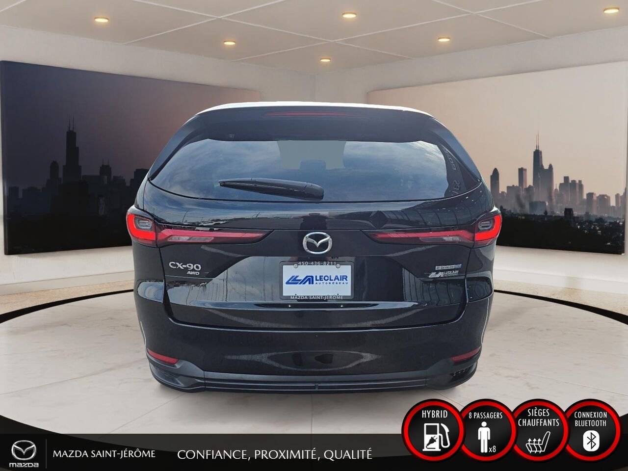 2024 Mazda CX-90 hybride rechargeable GS | 1 PROPRIÉTAIRE | JAMAIS ACCIDENTÉ | HYBRIDE RECHARGEABLE | AWD | DÉMARREUR À DISTANCE Black Saint-Jérôme - photo #6