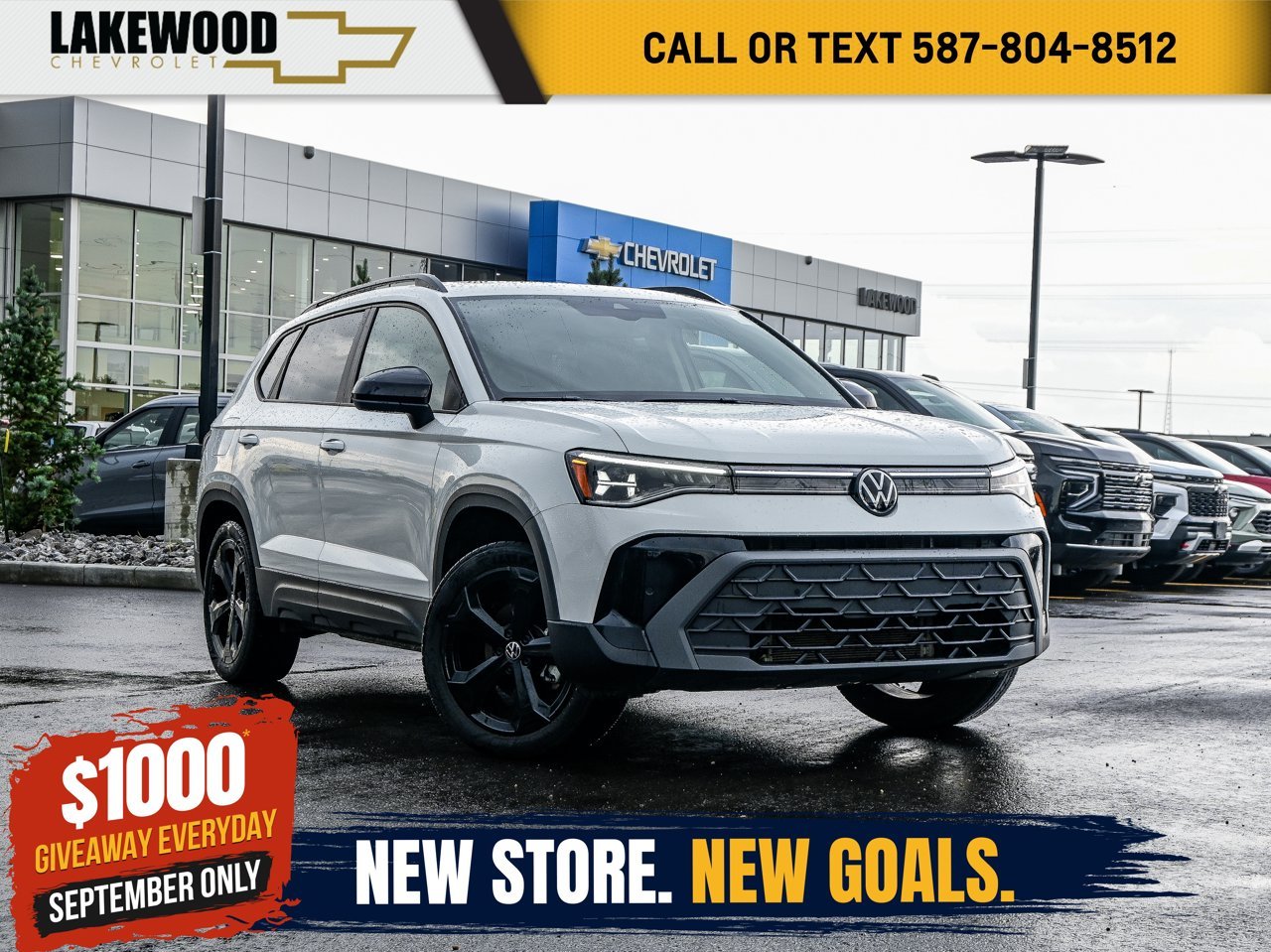 2026 Volkswagen Taos Comfortline Black Edition 4MOTION White Sherwood Park - photo #0