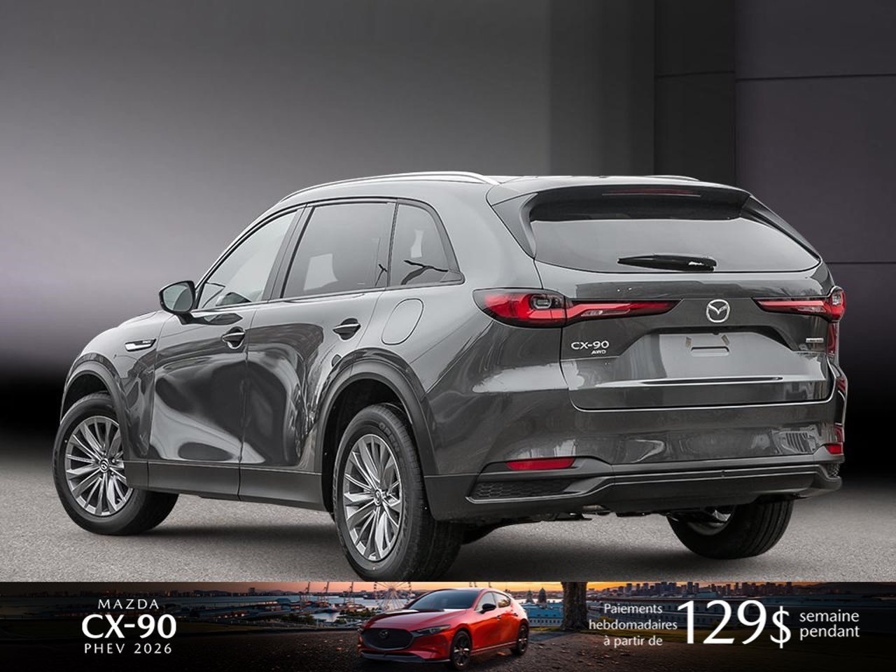 Mazda CX-90 hybride rechargeable JM3KKCHA5T1408937 2026 Gris mécanique métallisé Mirabel - photo #3
