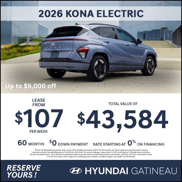 Hyundai gatineau promo KONA 2026 octobre EN