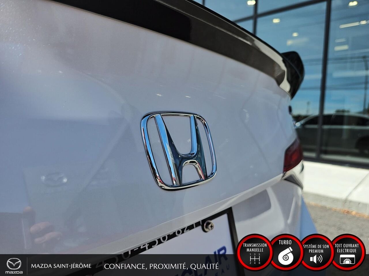 2023 Honda Civic Si berline Manuelle | 1 PROPRIÉTAIRE | TOIT OUVRANT White Saint-Jérôme - photo #7