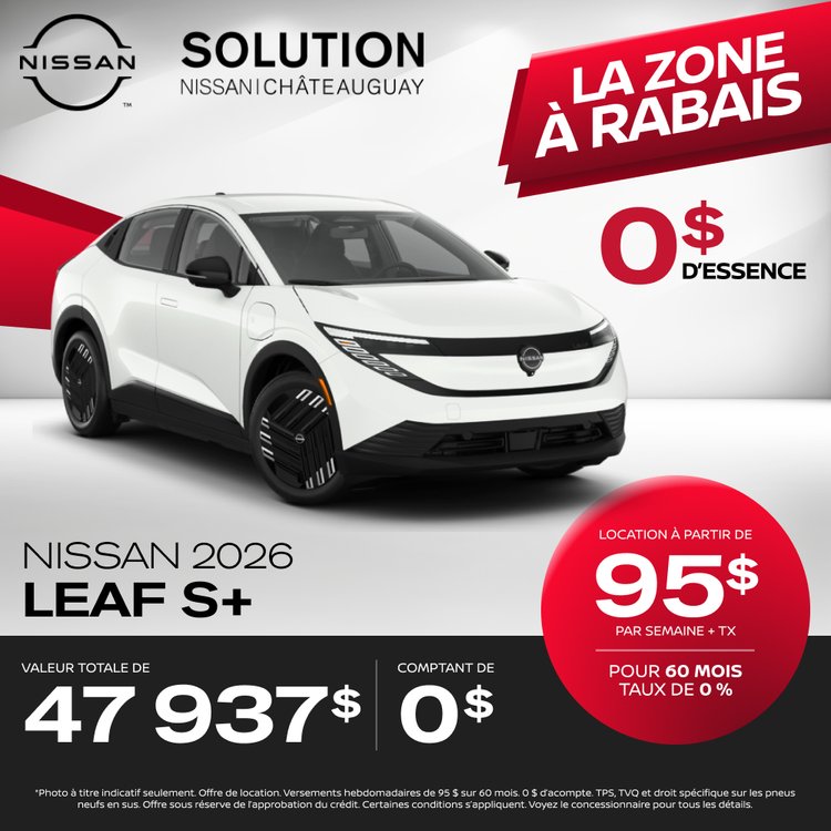 Solution nissan promo octobre Leaf S PLUS 2026 FR 1