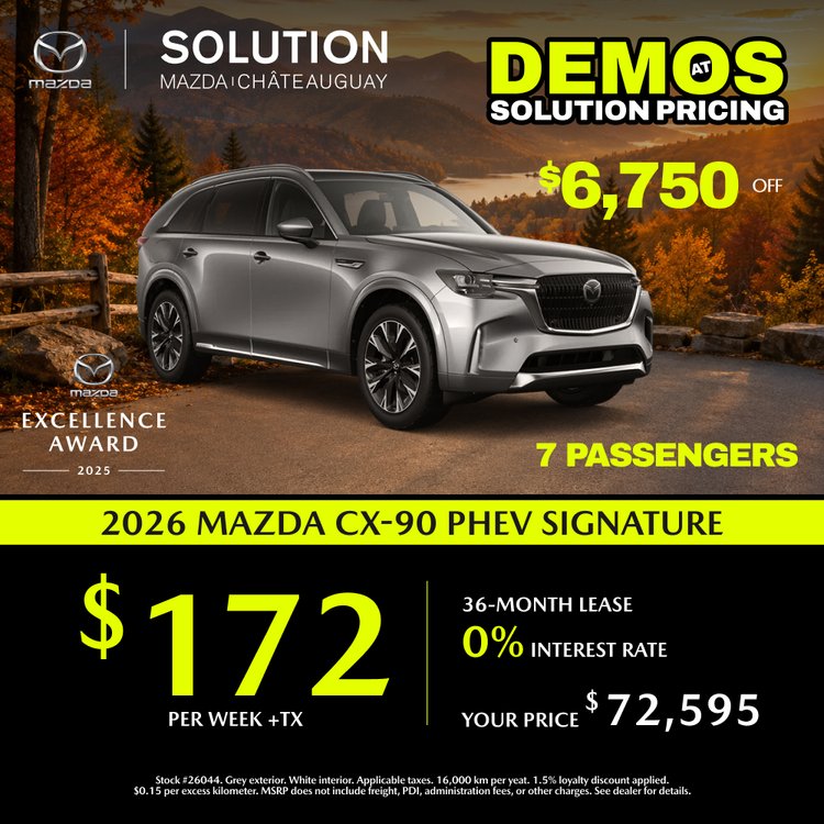 Solution mazda promo octobre CX 90 PHEV Signature 2026 EN