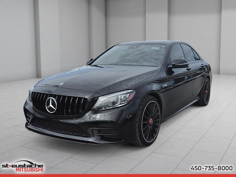 Mercedes-Benz Classe-C C 43 AMG berline 4MATIC-CUIR-TOIT PANO-SIÈGES ET VOLANT CHAUFFANT 2020 Noir