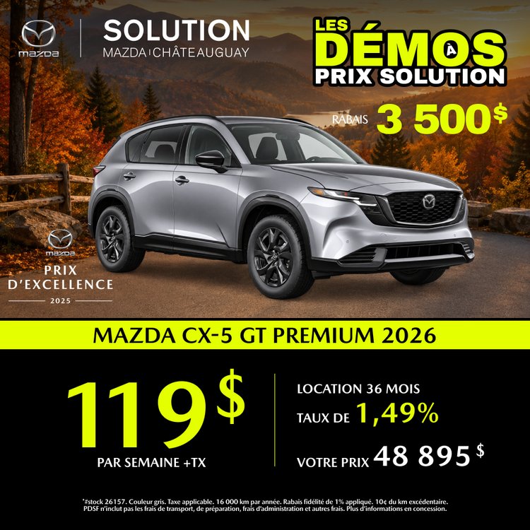 Solution mazda promo octobre CX 5 GT 2026 2026 FR