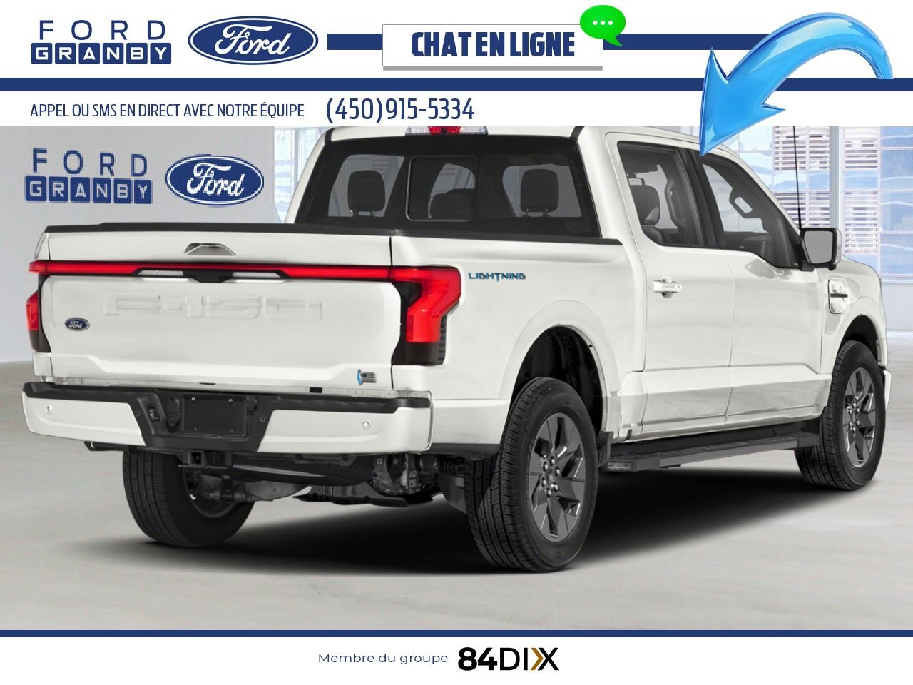 Ford F-150 Lightning 2025 Blanc astral métallisé trois couches Granby - photo #1