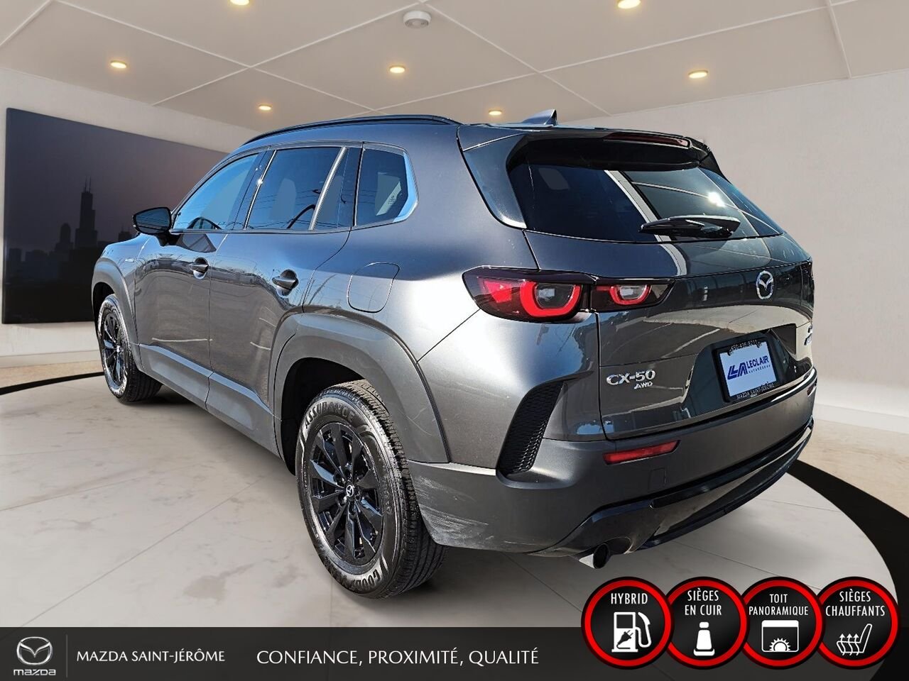2025 Mazda CX-50 hybride Kuro | 1 PROPRIÉTAIRE | JAMAIS ACCIDENTÉ | TOIT PANORAMIQUE | CUIR | AWD Grey Saint-Jérôme - photo #9