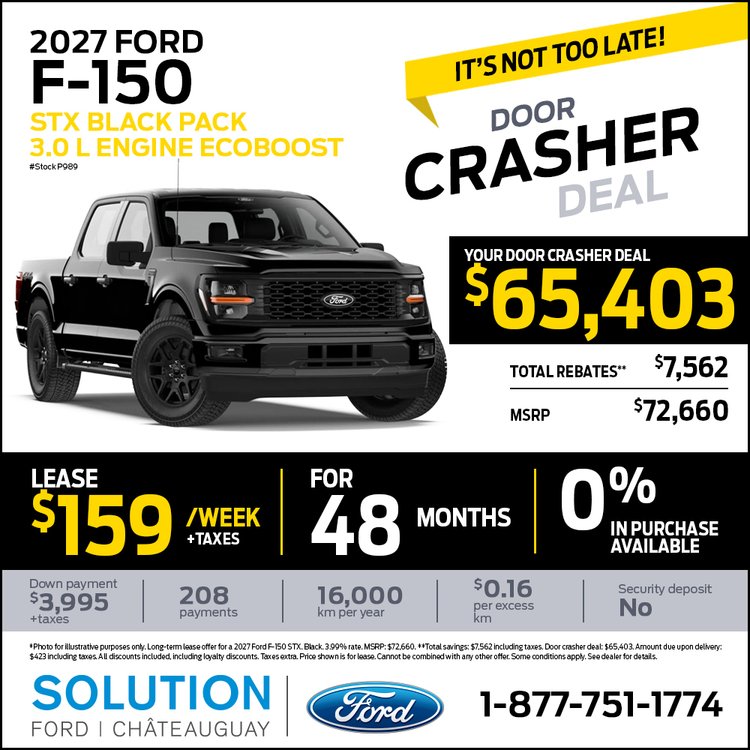 Solution ford promo octobre F 150 2027 EN 2