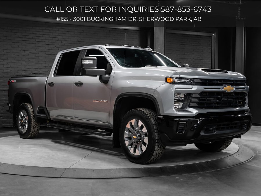 2025 Chevrolet Silverado 2500HD Custom | Soft Roll Tonneau Cover | Spray in Bedliner | Heavy Duty Mudflaps Grey