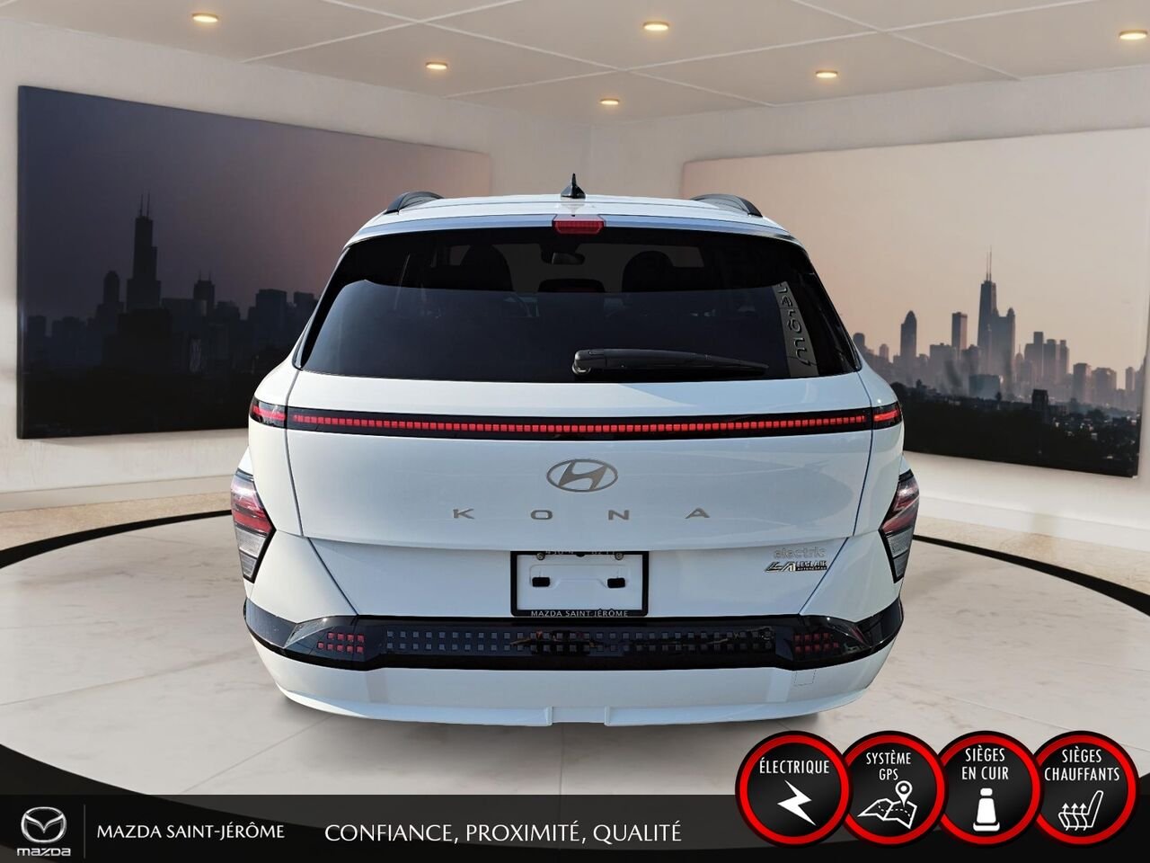 2025 Hyundai Kona Electric Preferred avec ensemble Trend | CUIR | TOIT OUVRANT | MAGS | White Saint-Jérôme - photo #6