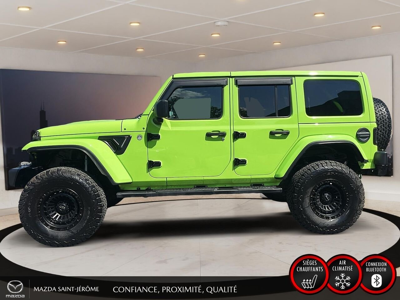 Jeep Wrangler Unlimited Sahara | LIFT KIT | GROS PNEUS | CUIR | 2021 Vert Saint-Jérôme - photo #8