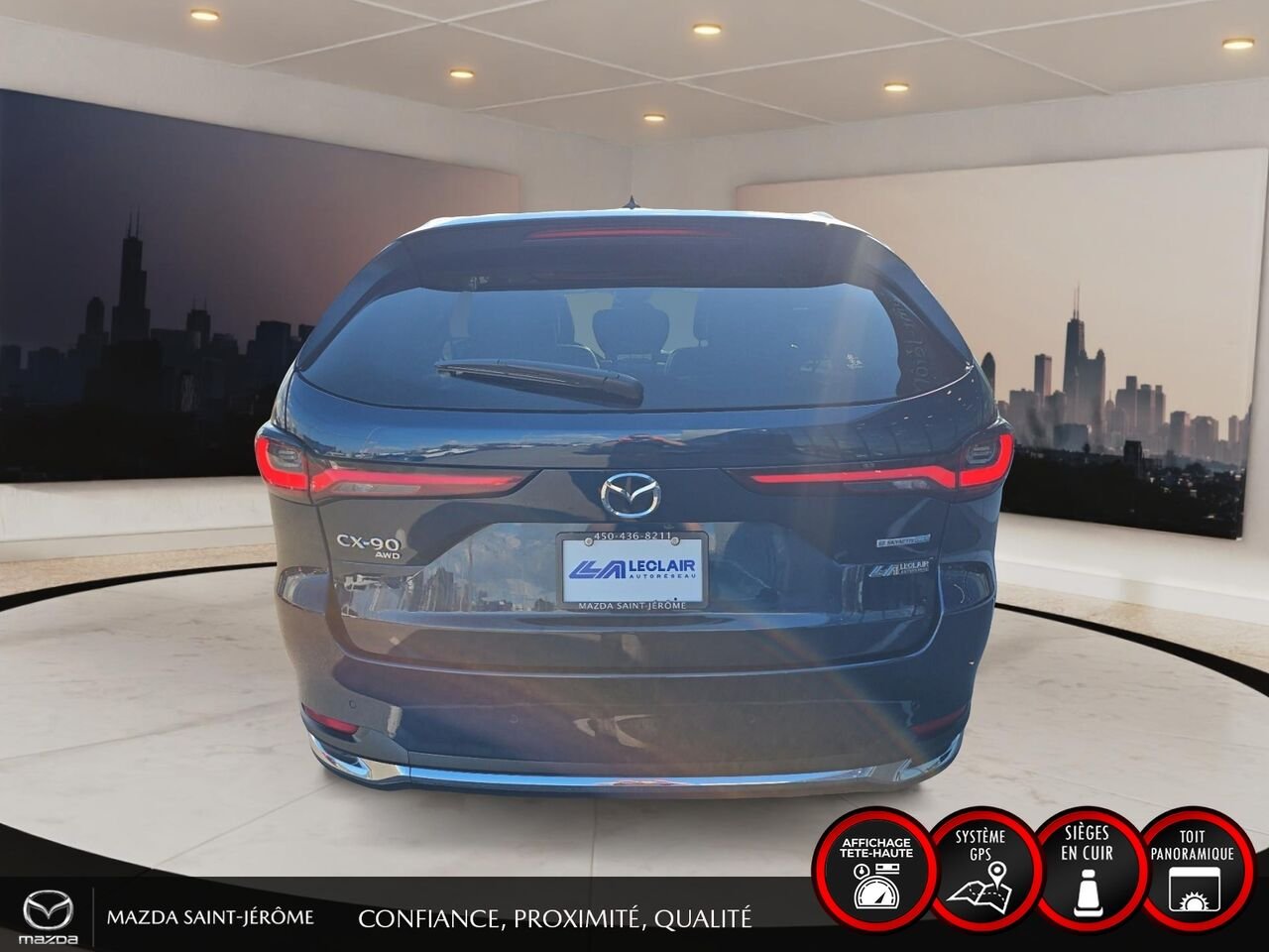Mazda CX-90 hybride rechargeable GT | TOIT OUVRANT | CUIR | AWD | 2024 Bleu Saint-Jérôme - photo #6