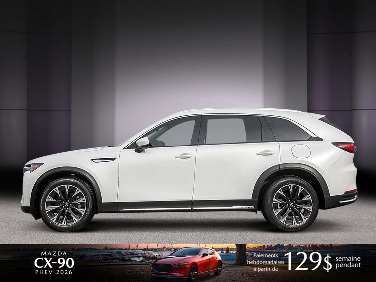 Mazda CX-90 hybride rechargeable JM3KKDHA3T1388919 2026 Blanc rhodium métallisé Mirabel - photo #2