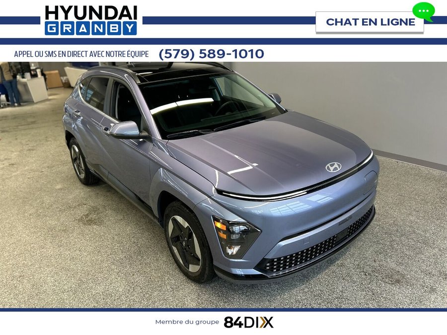 Hyundai Kona électrique Preferred Trend - Cuir - Toit Ouvrant 2025 Bleu