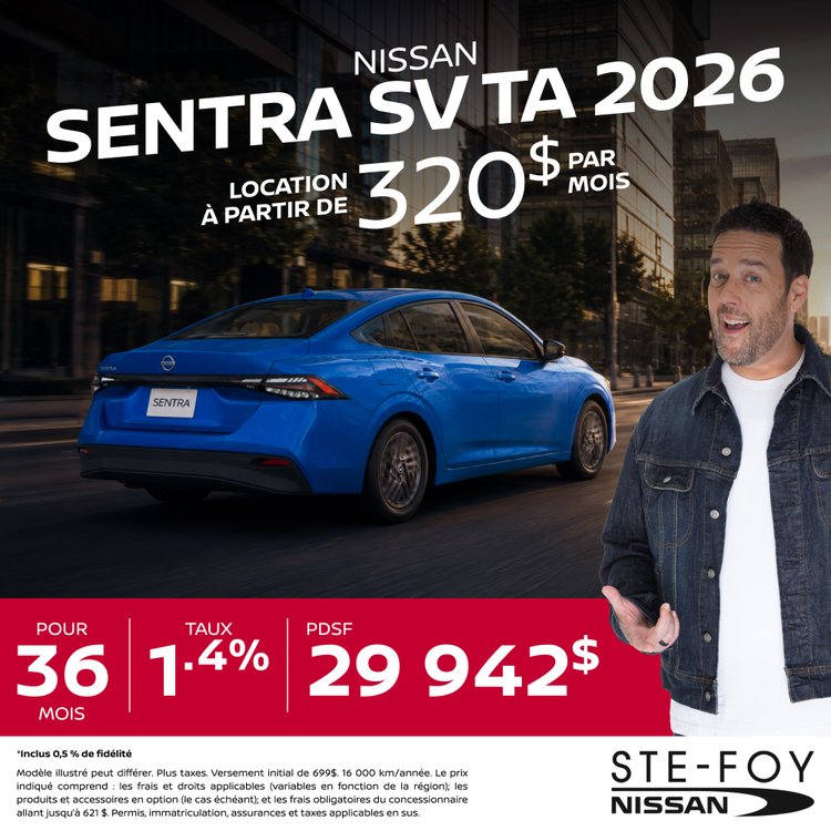Ste foy nissan promo septembre Sentra SV 2026