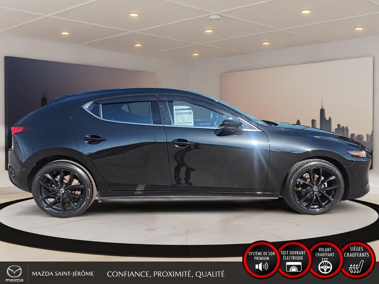 Mazda Mazda3 Sport GT | 30 000 KM | CUIR | TOIT OUVRANT | NAVIGATION 2022 Noir Saint-Jérôme - photo #4