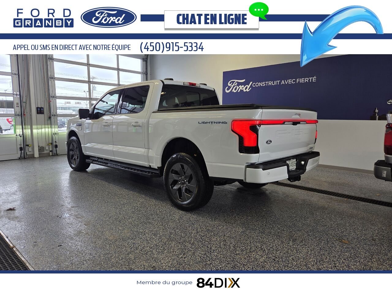 2025 Ford F-150 LIGHTNING LARIAT, CUIR, TOIT White Granby - photo #3