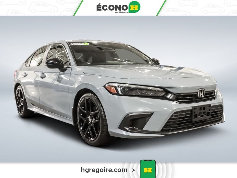 2023 Honda Civic SPORT AUTO A/C TOIT MAGS BLUETOOTH CAM RECULE Grey