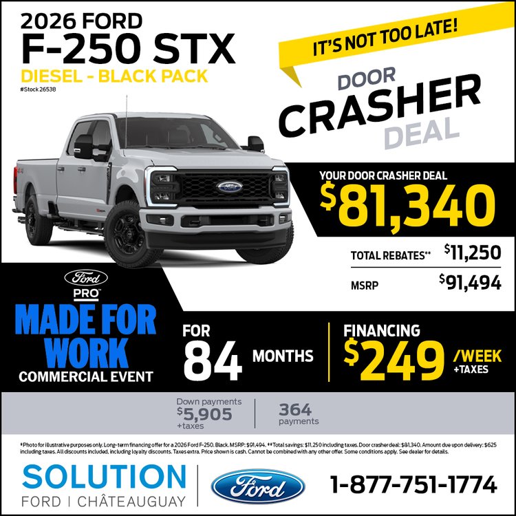 Solution ford promo octobre F 250 2026 EN 2