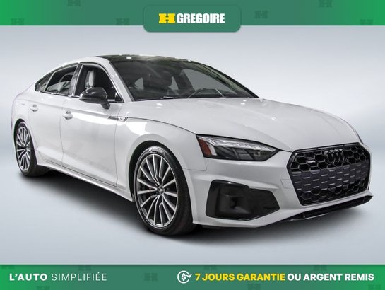 2022 Audi A5 Progressiv AWD AUTO A/C MAGS CUIR TOIT NAV CAM REC White