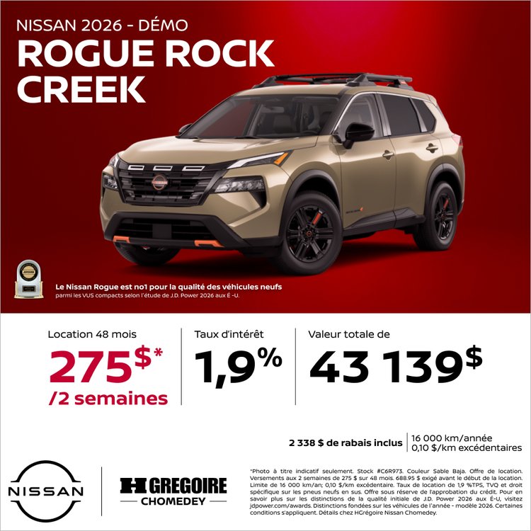 Nissan chomedey promo octobre Rock Creek FR