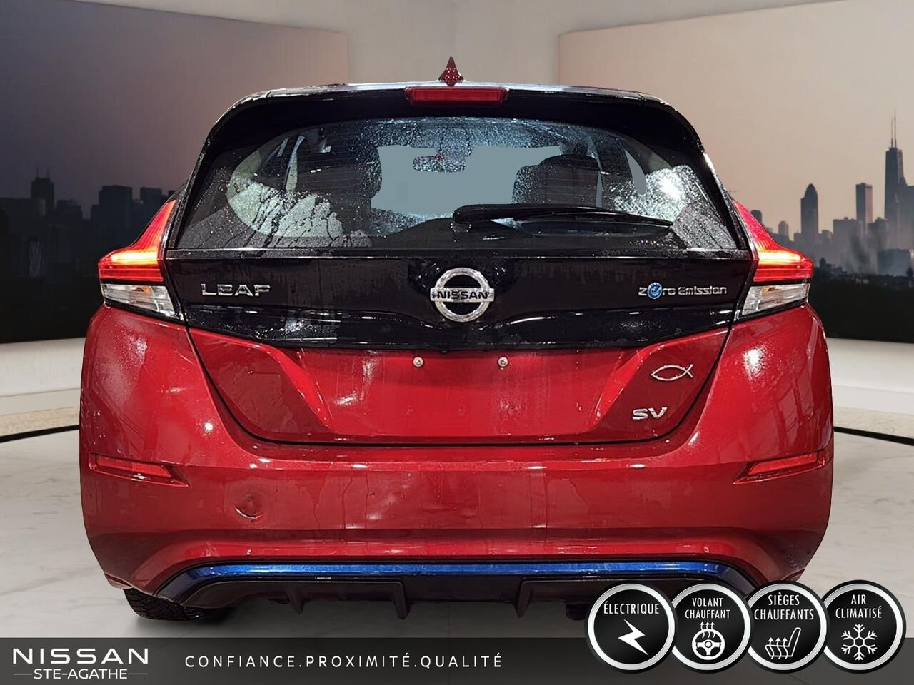 Nissan LEAF S à hayon 2019 Rouge Saint-Jérôme - photo #3