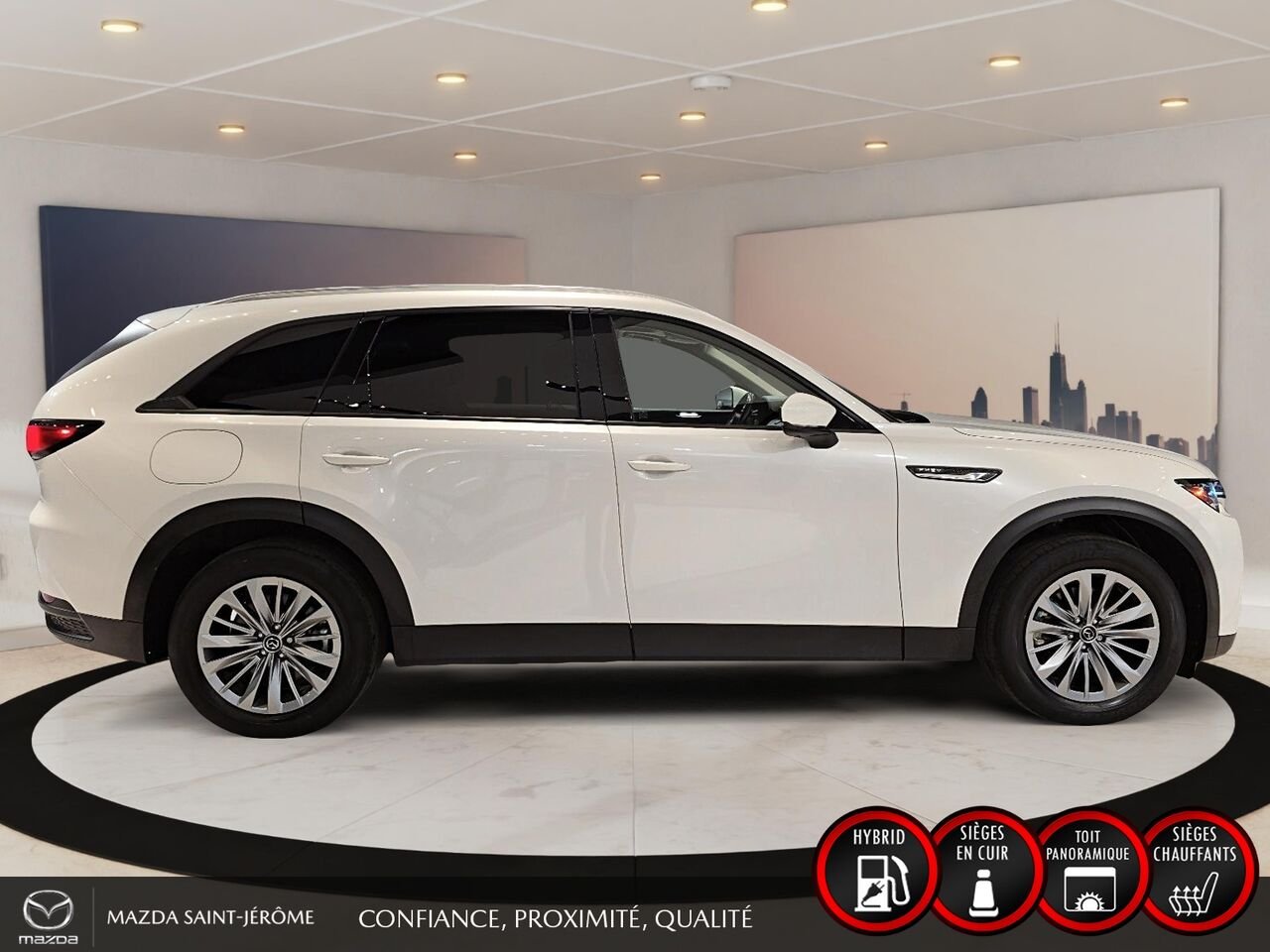 2024 Mazda CX-90 hybride rechargeable GS-L | 1 PROPRIÉTAIRE | HYBRIDE RECHARGEABLE | CUIR | TOIT OUVRANT | AWD White Saint-Jérôme - photo #4