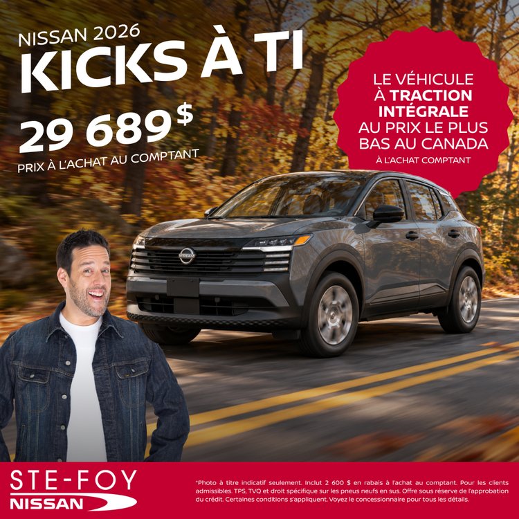Ste foy nissan promo octobre KICKS TI